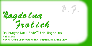 magdolna frolich business card